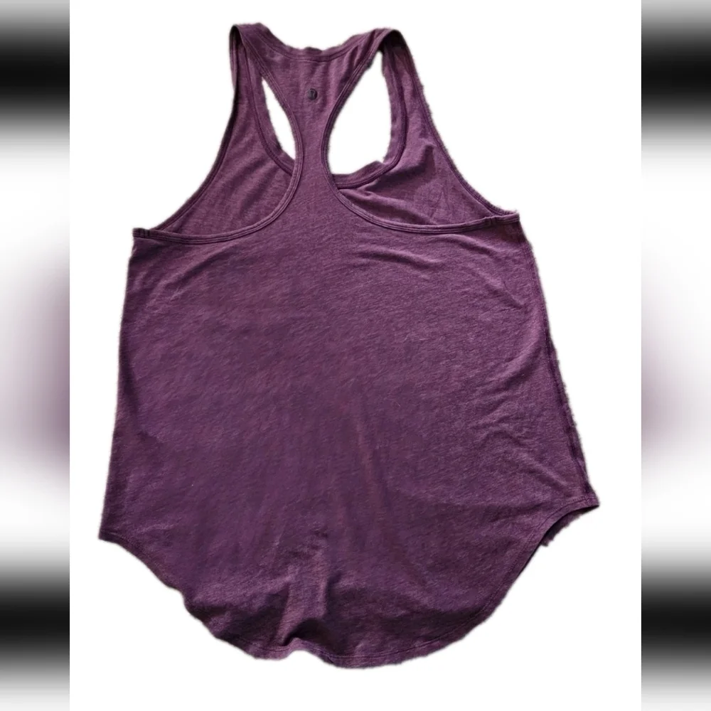 Lululemon Womens Heathered Plum Purple Yogi Racer Back Soft Workout Tank M